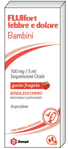 FLUIFORT FEBBRE E DOLORE BAMBINI 100 mg/5 ml GUSTO FRAGOLA 150 ml