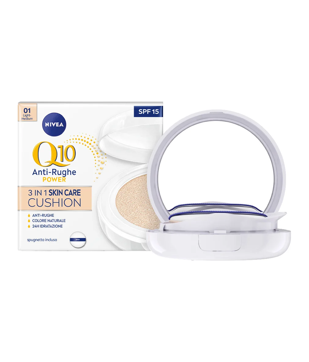 Nivea Q10 Plus Anti-Age 3 in 1 Skin Care Cushion Light/Medium Anti-rughe, Idratante