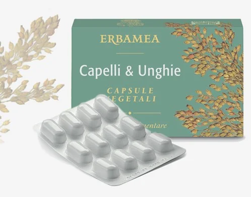 Erbamea Capelli & Unghie 24 Capsule Vegetali per capelli e unghie normali
