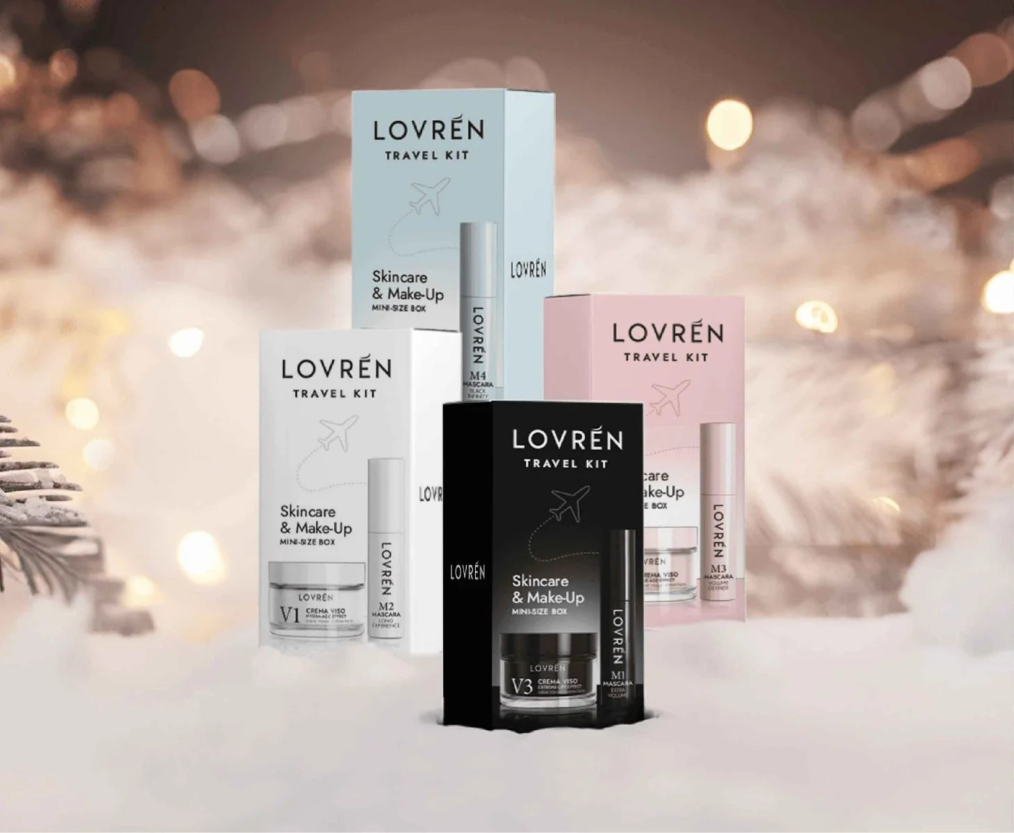 Lovren Mini-Size Box Black M1 Mascara Mini + V3 Crema Viso Mini Set bellezza