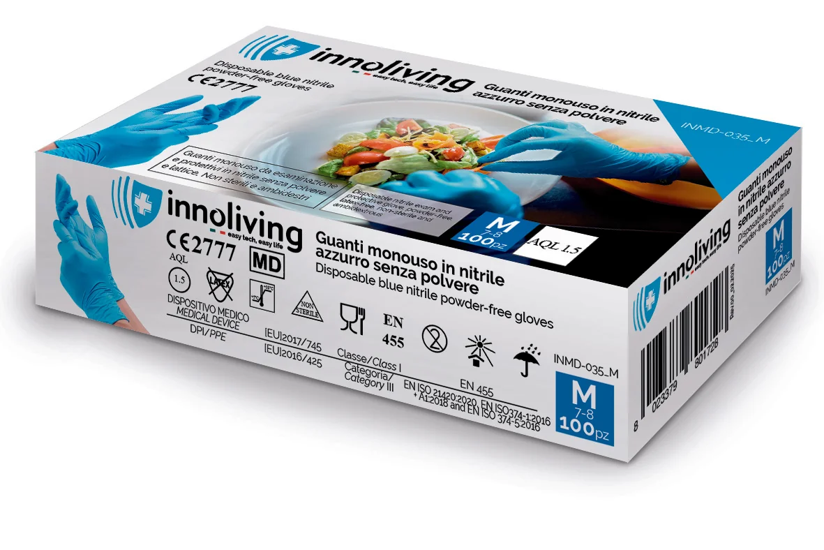 L3 Level 3 - Guanti monouso professionali in nitrile, resistenti, senza lattice, aderenti, confezione da 100