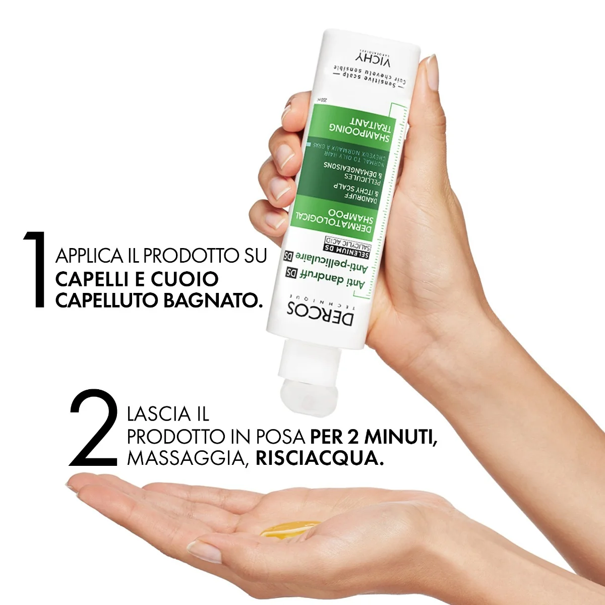 Vichy Dercos Shampoo Antiforfora 200 Ml Trattamento Ideale per Capelli Normali-Grassi