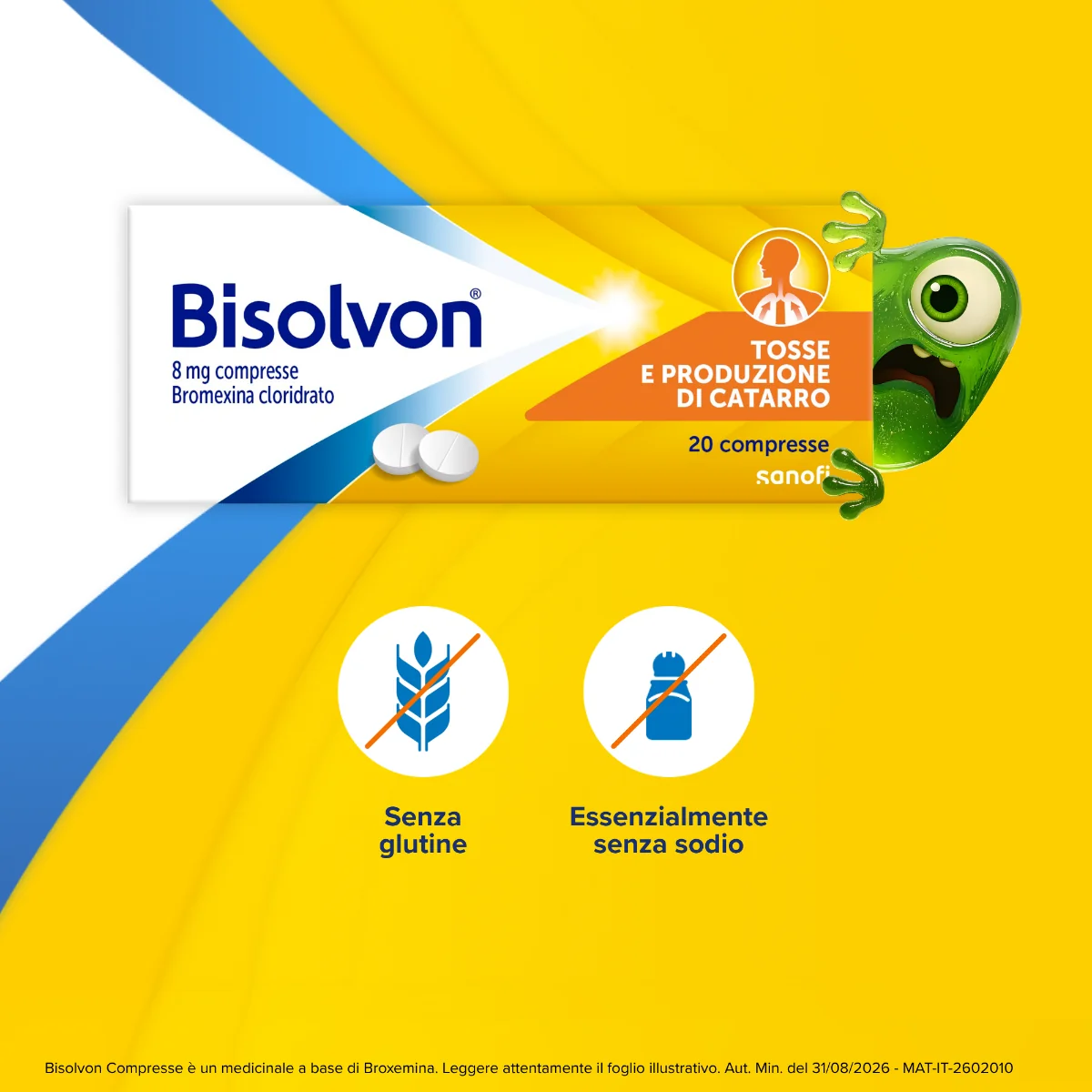 Bisolvon 8 mg Bromexina Cloridrato 20 Compresse Mucolitico