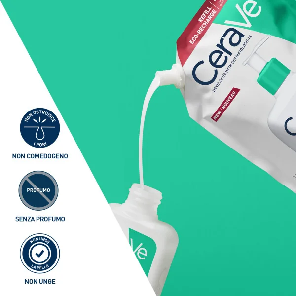 Cerave Refill Schiuma Detergente 473 ml Ricarica Detergente ad uso quotidiano