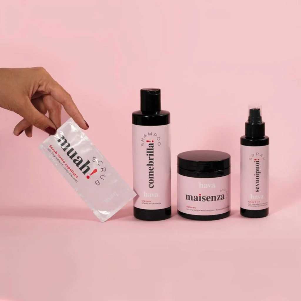 Hava Hair Trattamento Completo 4 Step Scrub, Shampoo, Conditioner e Lozione spray