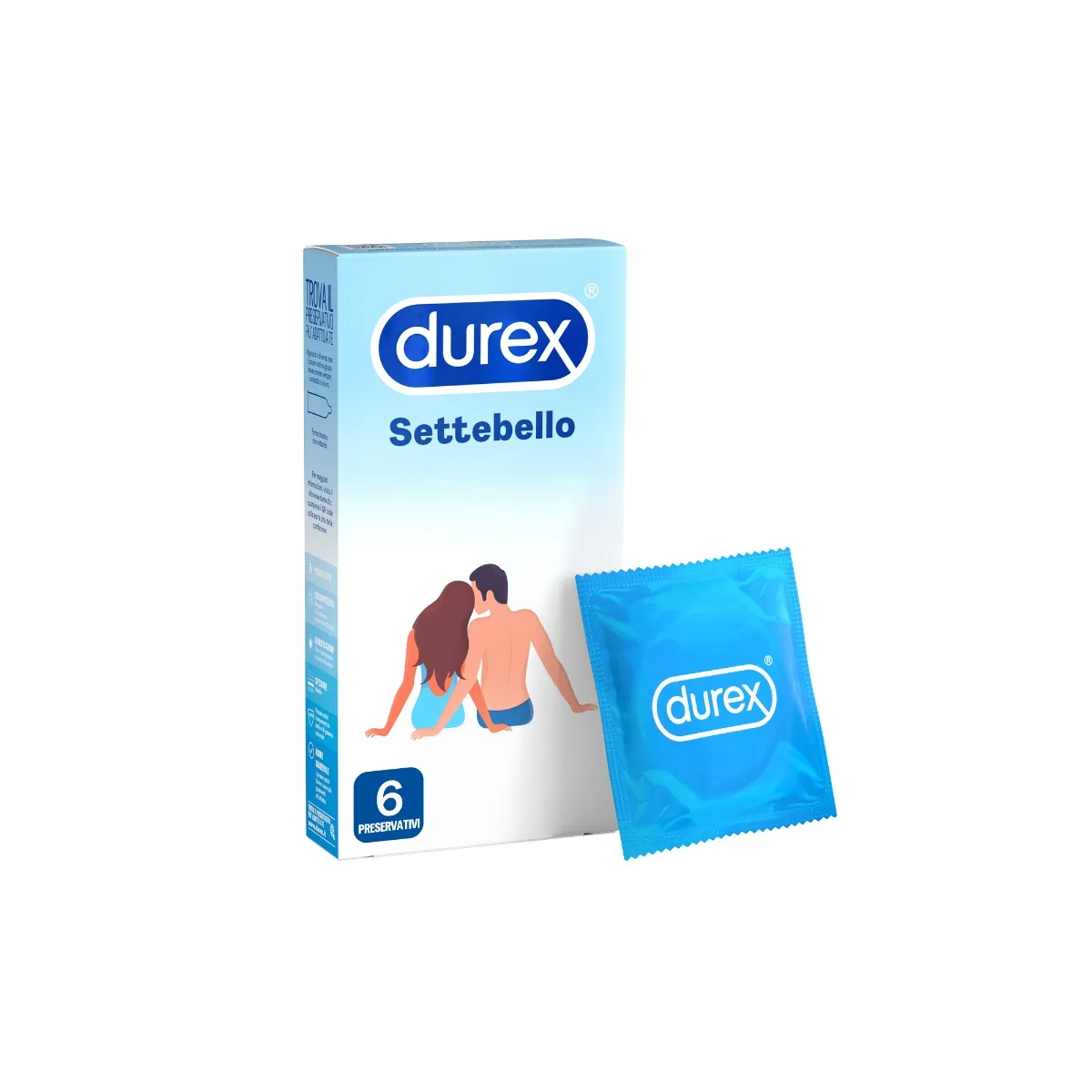 Durex Settebello Classico Preservativi 6 Pezzi Trasparenti in Lattice