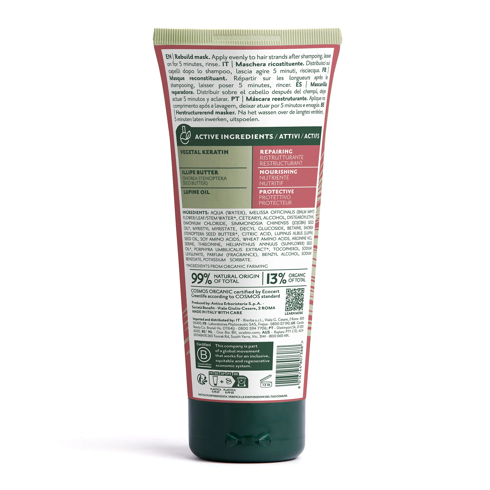 Herbatint Rebuild Mask 200 Ml Capelli Secchi e Sfibrati