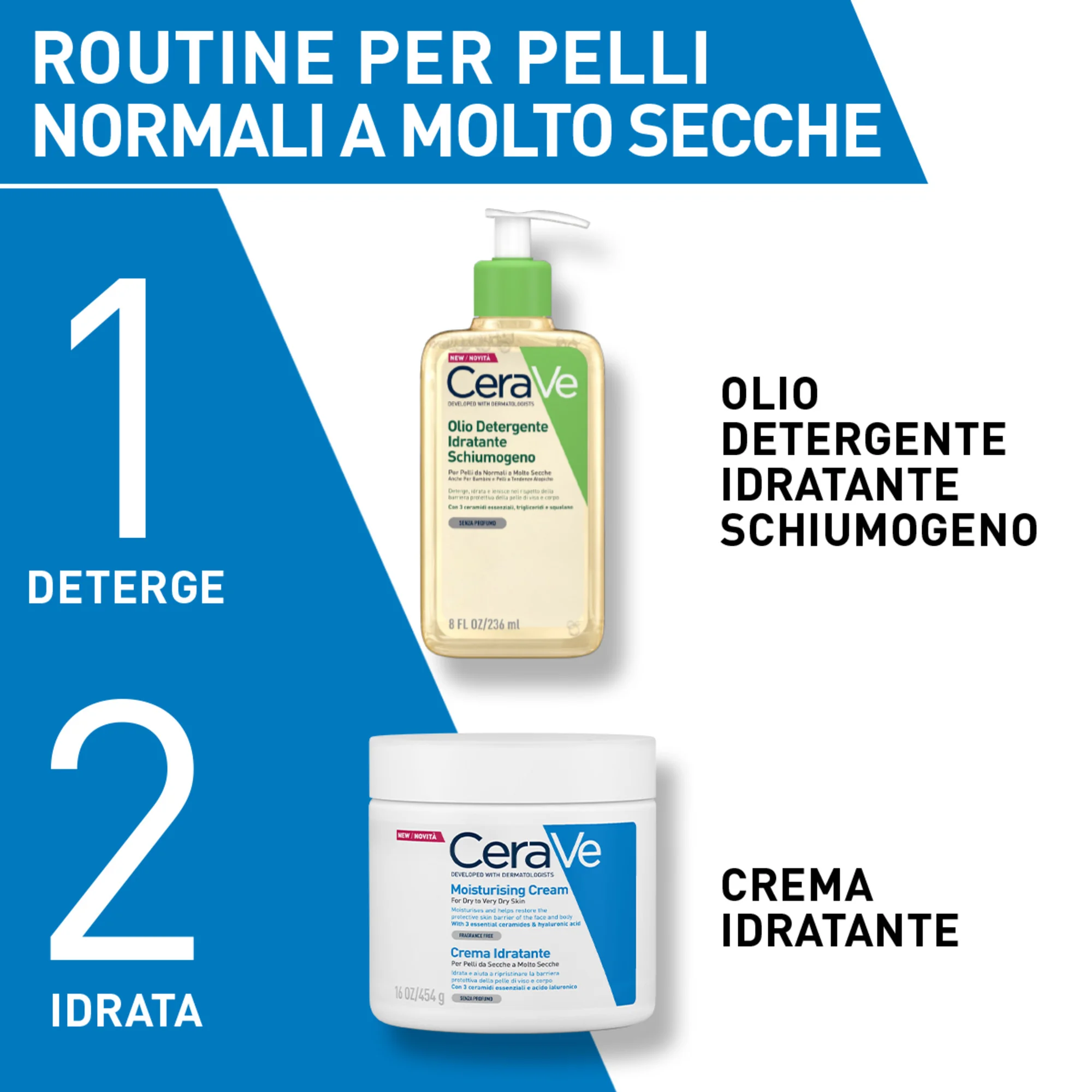 CeraVe Olio Detergente Idratante 236 ml Deterge, Idrata e Lenisce. Con 3 Ceramidi Essenziali, Trigliceridi e Squalene