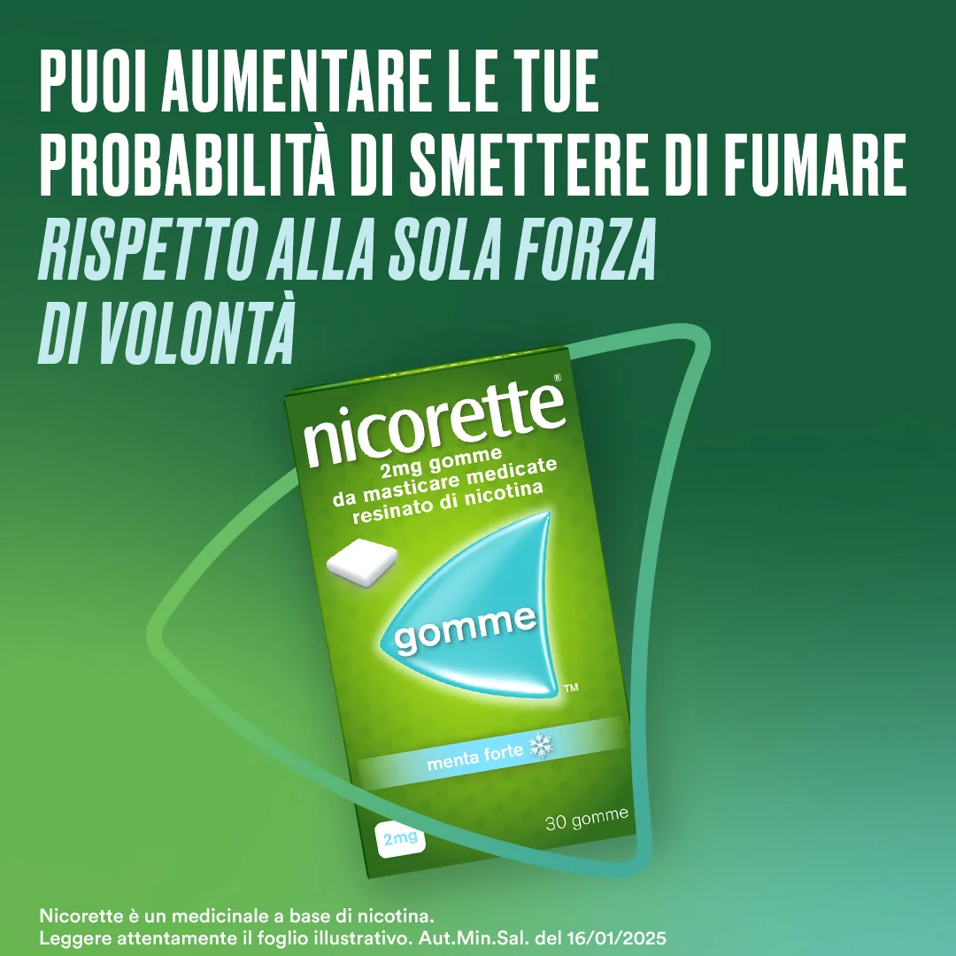 Nicorette 2 mg Gusto Menta 30 Gomme Masticabili Nicotina