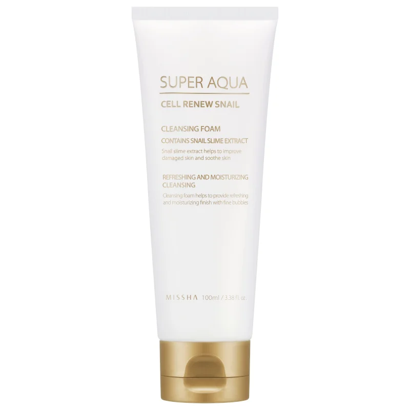 Missha Super Aqua Cell Renew Snail Cleansing Foam (Multi Languages) 100 ml Tutti i Tipi di Pelle