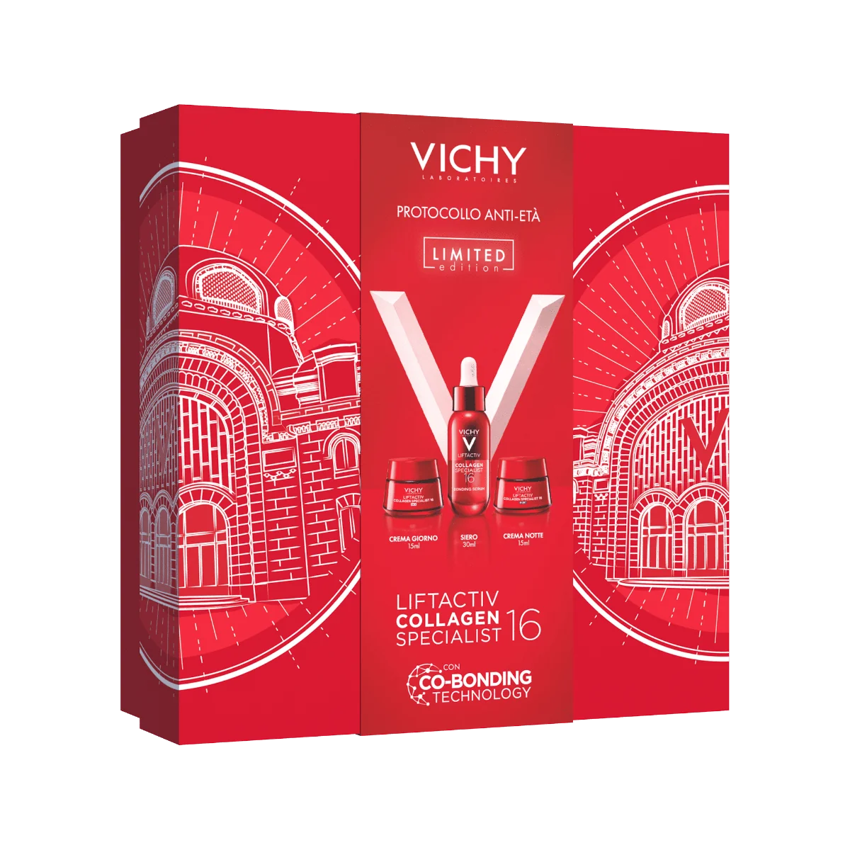 Vichy Cofanetto Protocollo Antietà Liftactiv Collagen Specialist 16 Siero 30 ml + Crema Giorno 15 ml + Crema Notte 15 ml