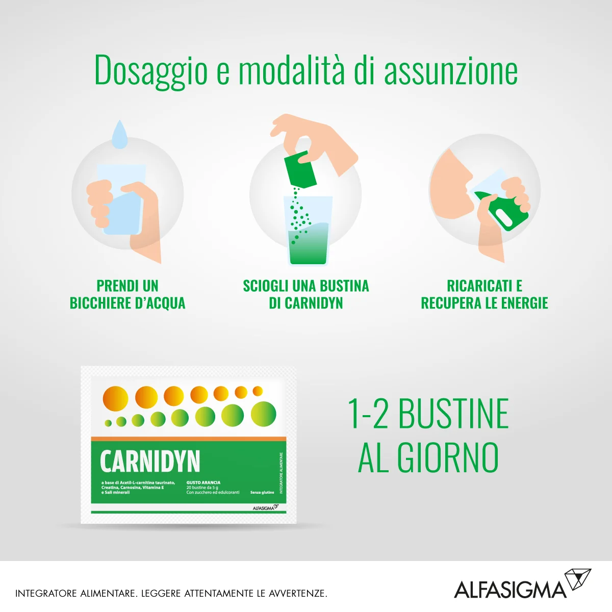 Carnidyn 20 Bustine Stanchezza Fisica e Mentale