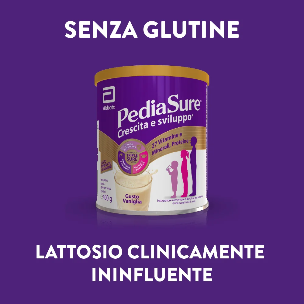 Pediasure Crescita E Sviluppo Integratore Multivitaminico Per Bambini 400g Gusto Vaniglia Integratore per la Crescita