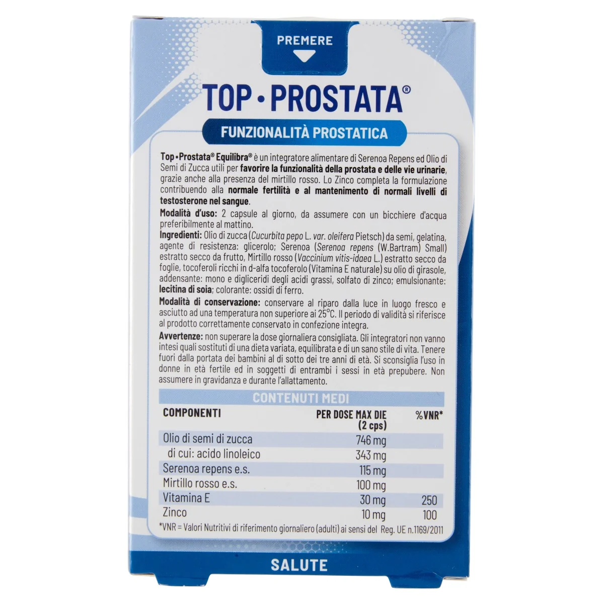 Equilibra Top Prostata 40 Capsule Integratore per Benessere della Prostata