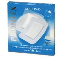 Safety Prontex Soft Pad Garza Adesiva 10x6 cm 6 Pezzi