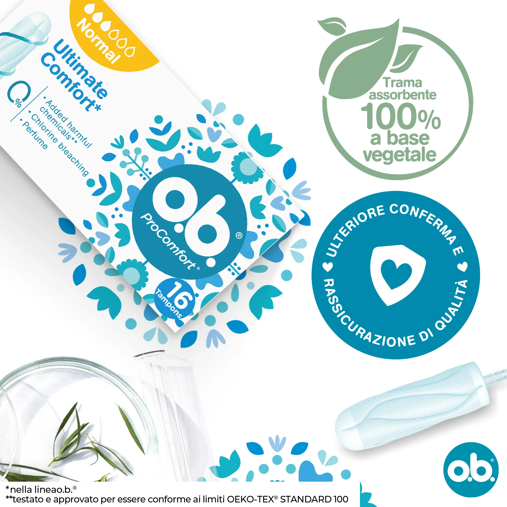 O.B. ProComfort Normal 16 Assorbenti Interni Flusso Leggero e Medio