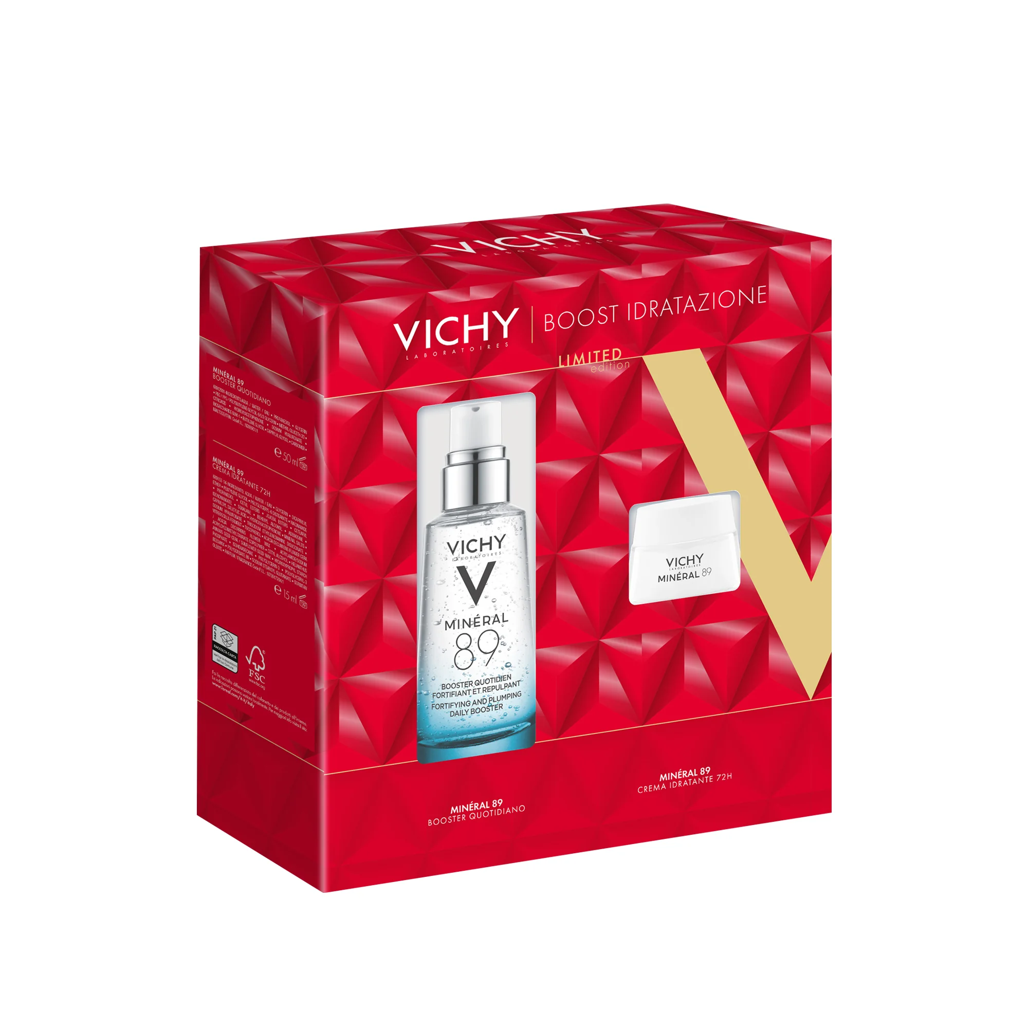Vichy Cofanetto Mineral 89 Minéral 89 Booster Siero 50ml + Minéral 89 Crema 15ml