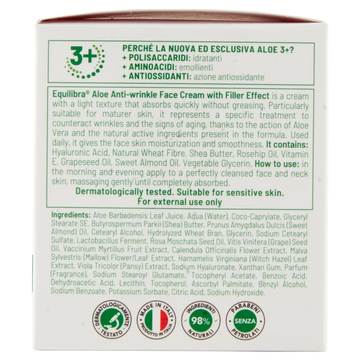 Equilibra Aloe Crema Viso Antirughe 50 Ml Per Pelli Mature