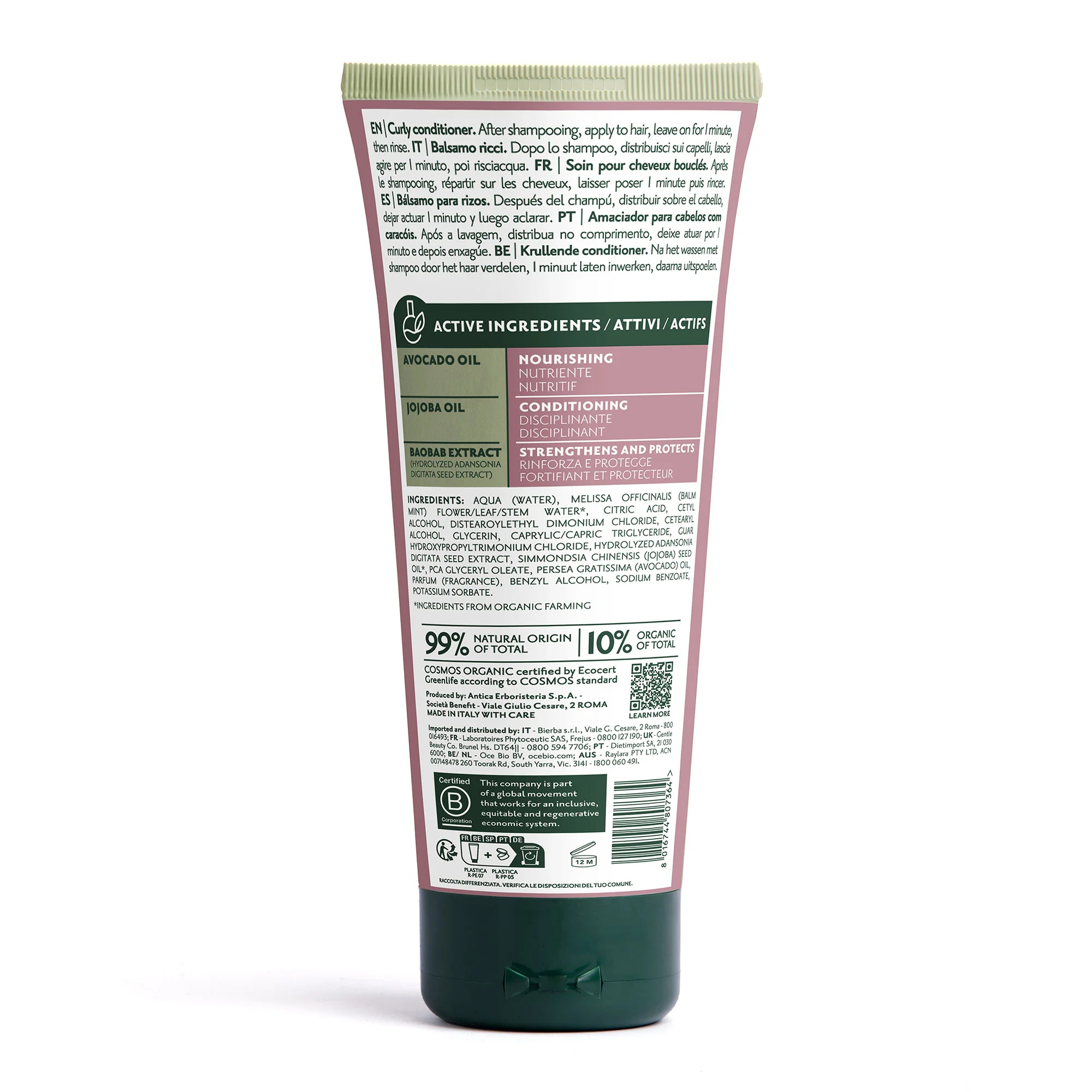 Herbatint Curly Conditioner 200 ml Capelli Ricci e Ondulati