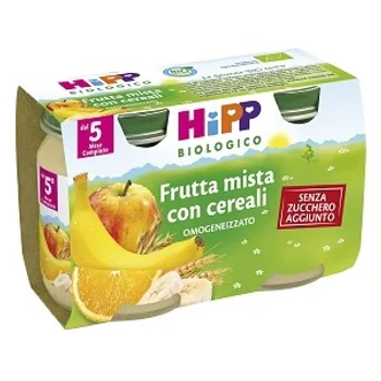 Hipp Bio Omogeneizzato Frutta Mista Con Cereali 2 X 125G