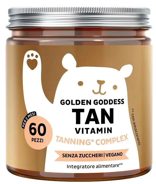 Bears With Benefits Golden Goddess Tan Vitamin 60 Caramelle Gommose Senza Zucchero