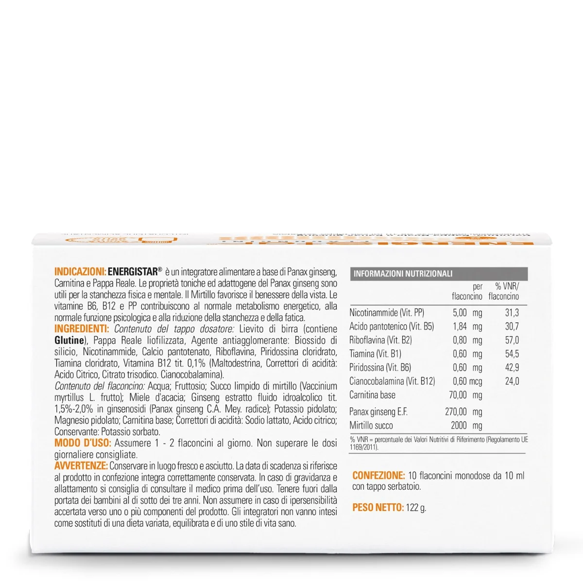 Energistar 10 Fiale Monodose Per Stanchezza e Affaticamento
