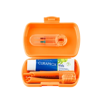 Curaprox Travel Set Kids Arancione Denti Puliti e Sani
