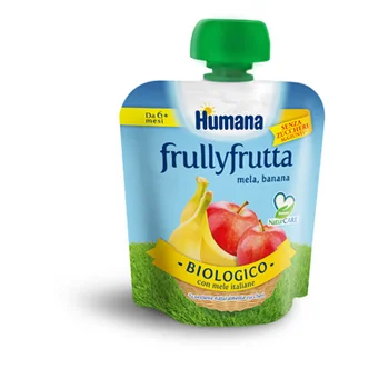 Humana FrullyFrutta Biologico Mela Banana 90 g Alimento per Infanzia