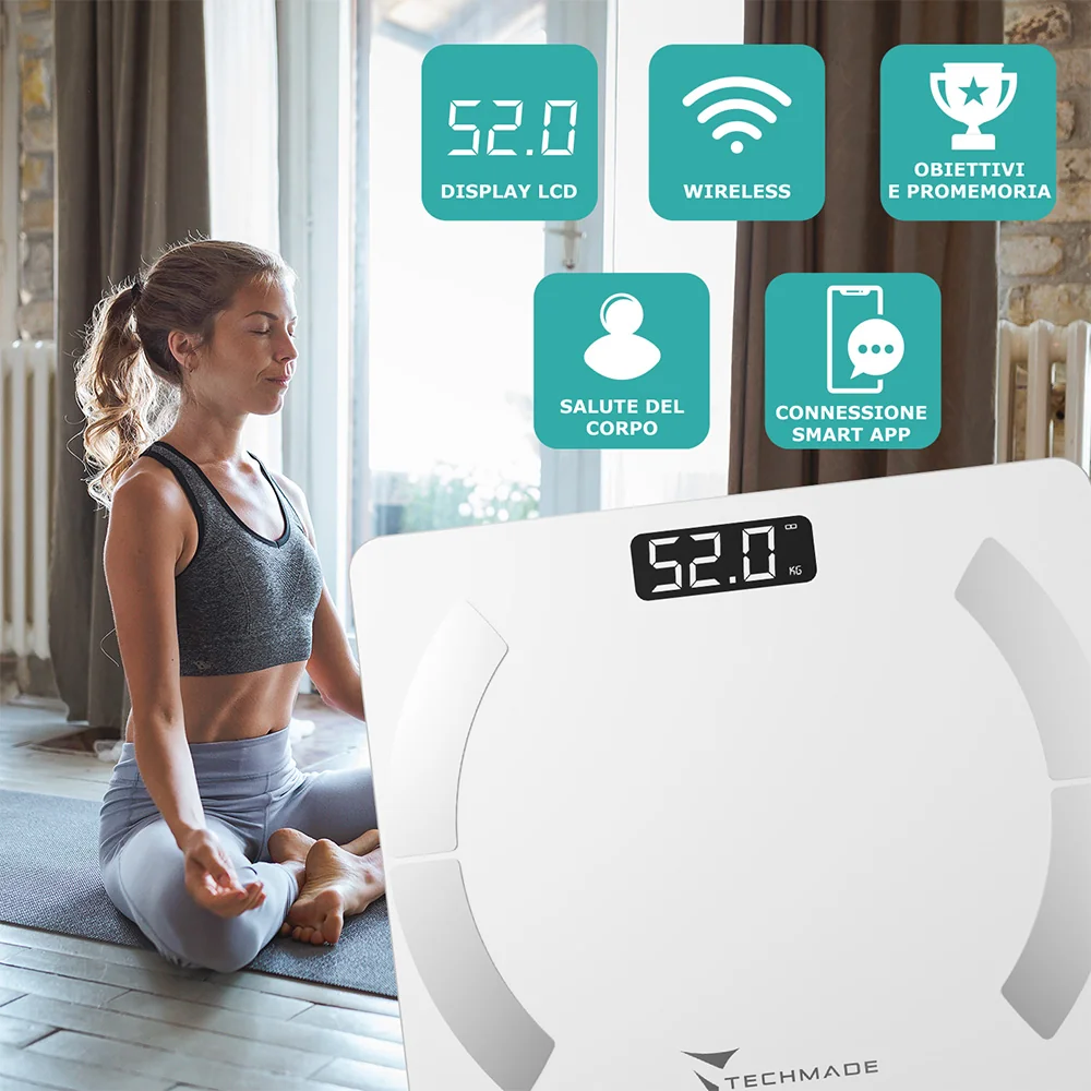 Techmade Bilancia Smart White Controllo Peso