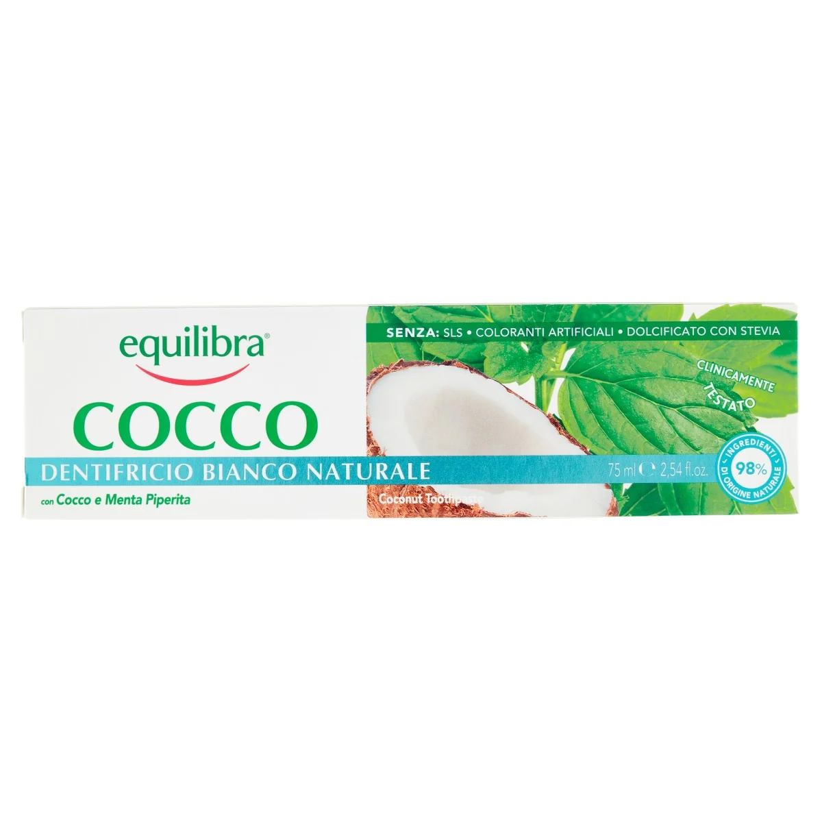 Equilibra Cocco Dentifricio Bianco Naturale 75 Ml Azione Rinfrescante