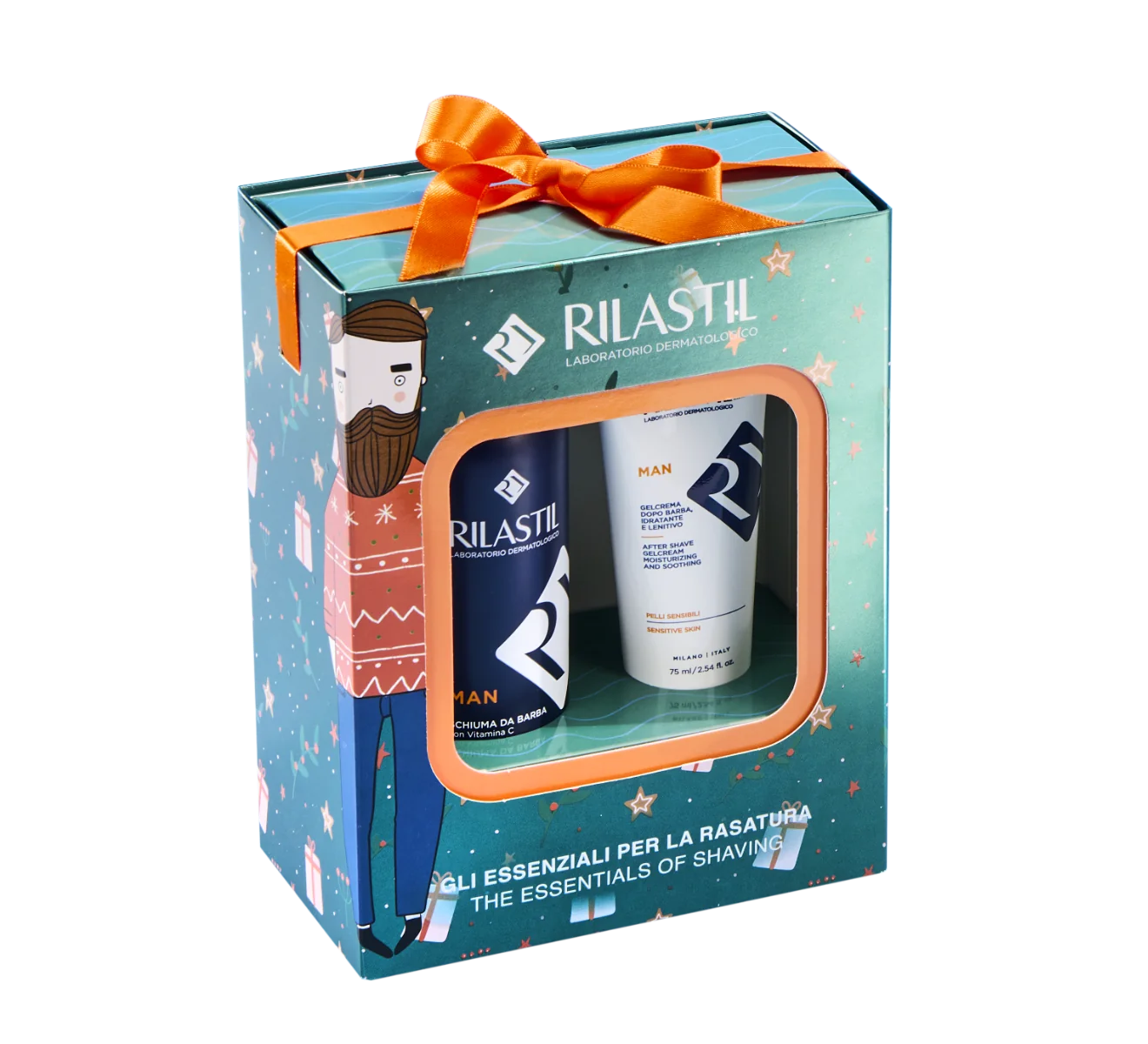 Rilastil Man Kit Rasatura Schiuma da Barba + Gelcrema Dopobarba