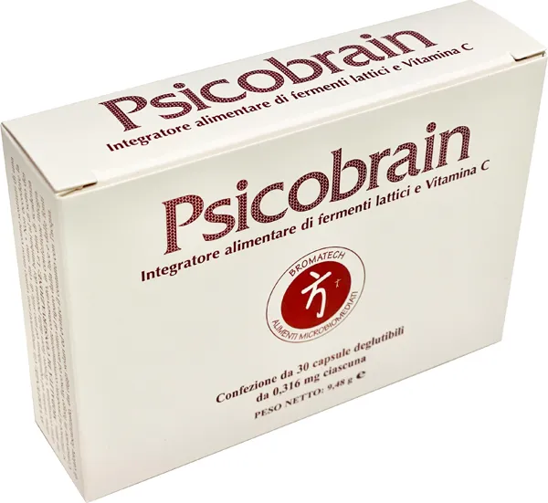 Bromatech Psicobrain 30 Capsule - Fermenti Lattici e Vitamina C per il Sistema Nervoso