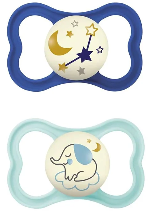 Mam Air Night Succhietto 16+ Mesi Silicone Doppio Maschio Si illumina di notte