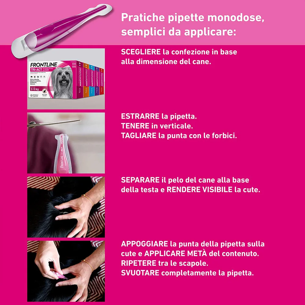 Frontline Tri-Act X1 Antiparassitario Per Cani Contro Parassiti E Insetti Volanti (5-10Kg) 