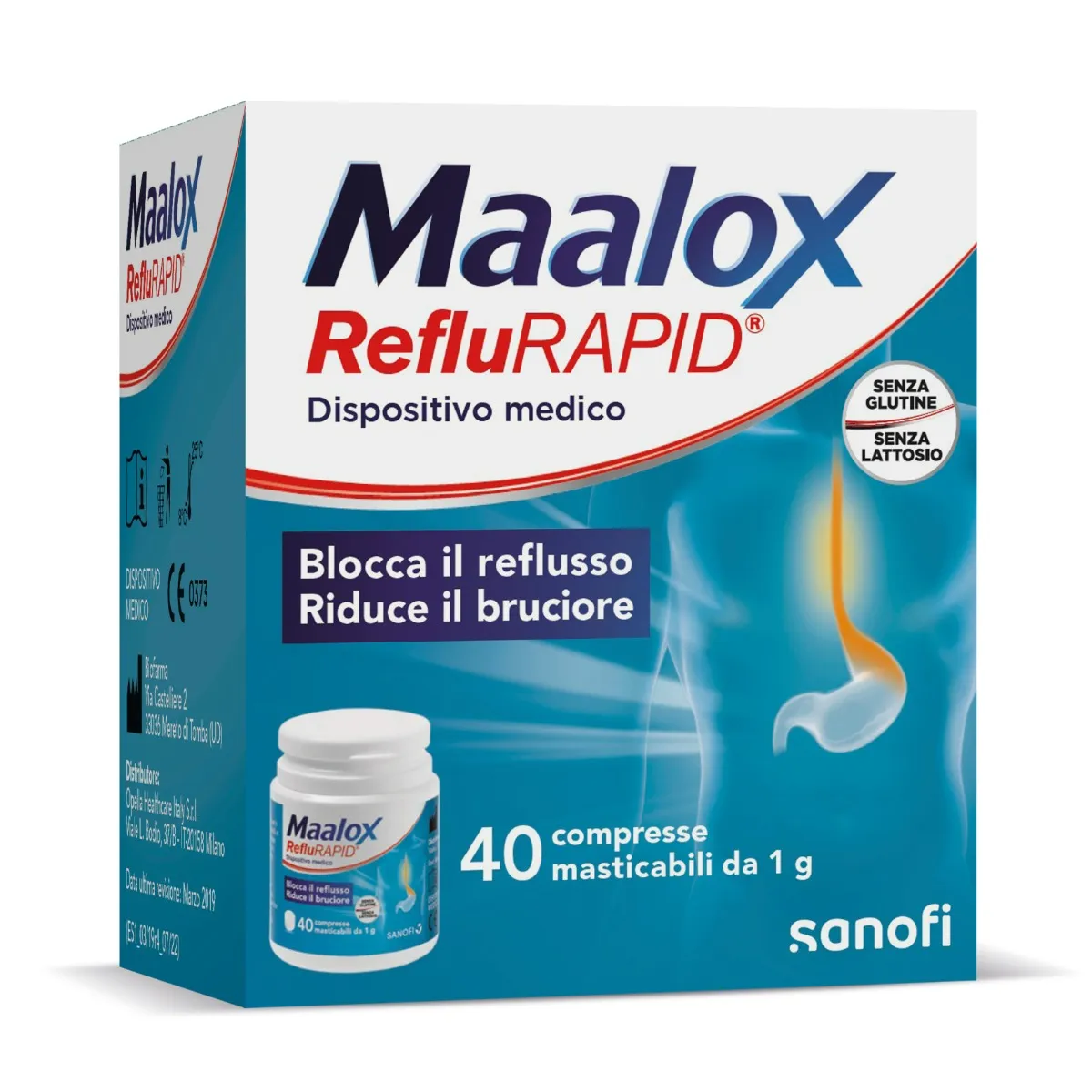 Maalox Reflurapid 40 Compresse Masticabili Reflusso e Acidità