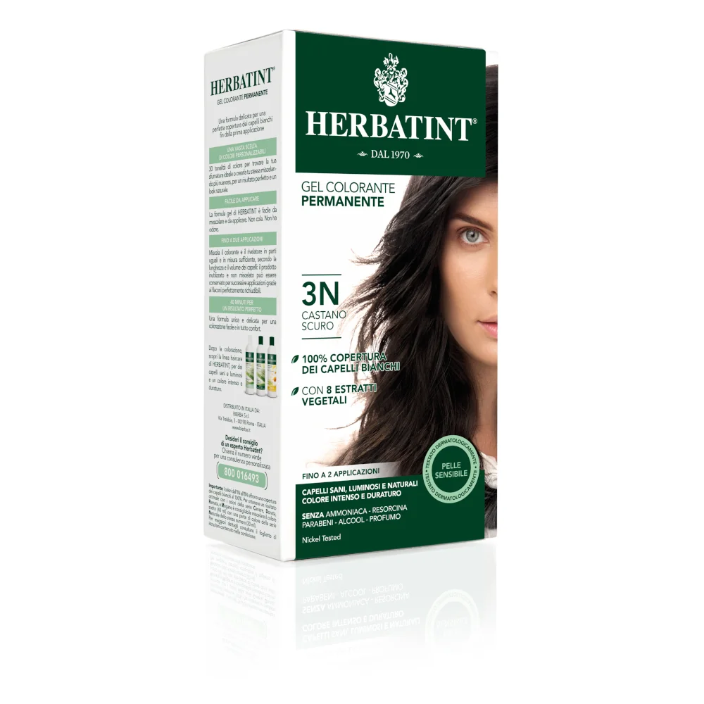 Herbatint Gel Permanente 3N Castano Scuro 150 ml Tintura Capelli