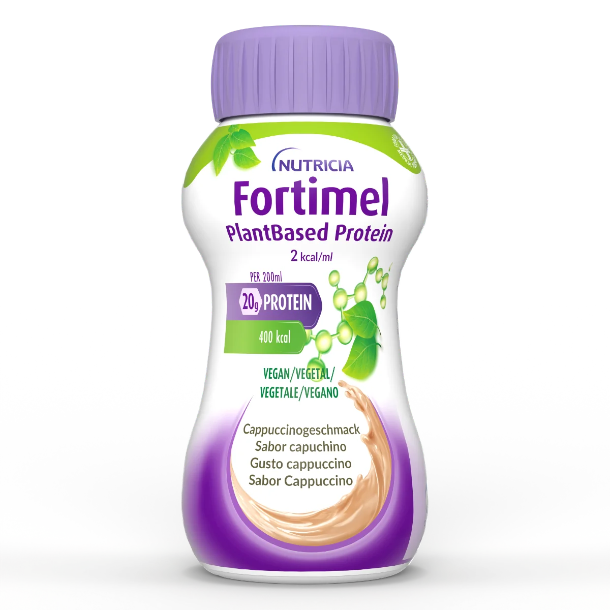 Nutricia Fortimel Plantbased PROTEIN, Cappuccino, 4x200ml Integratore Iperproteico
