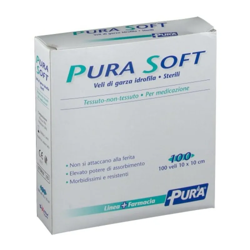 Garza Pura Soft 10X10 cm 100 Pezzi garza per medicazioni
