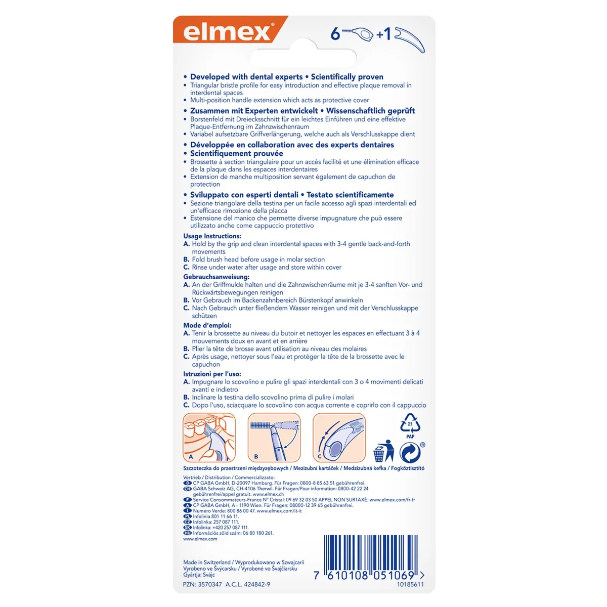 Elmex Scovolino Interdentale 2 mm + Manico 6 Scovolini