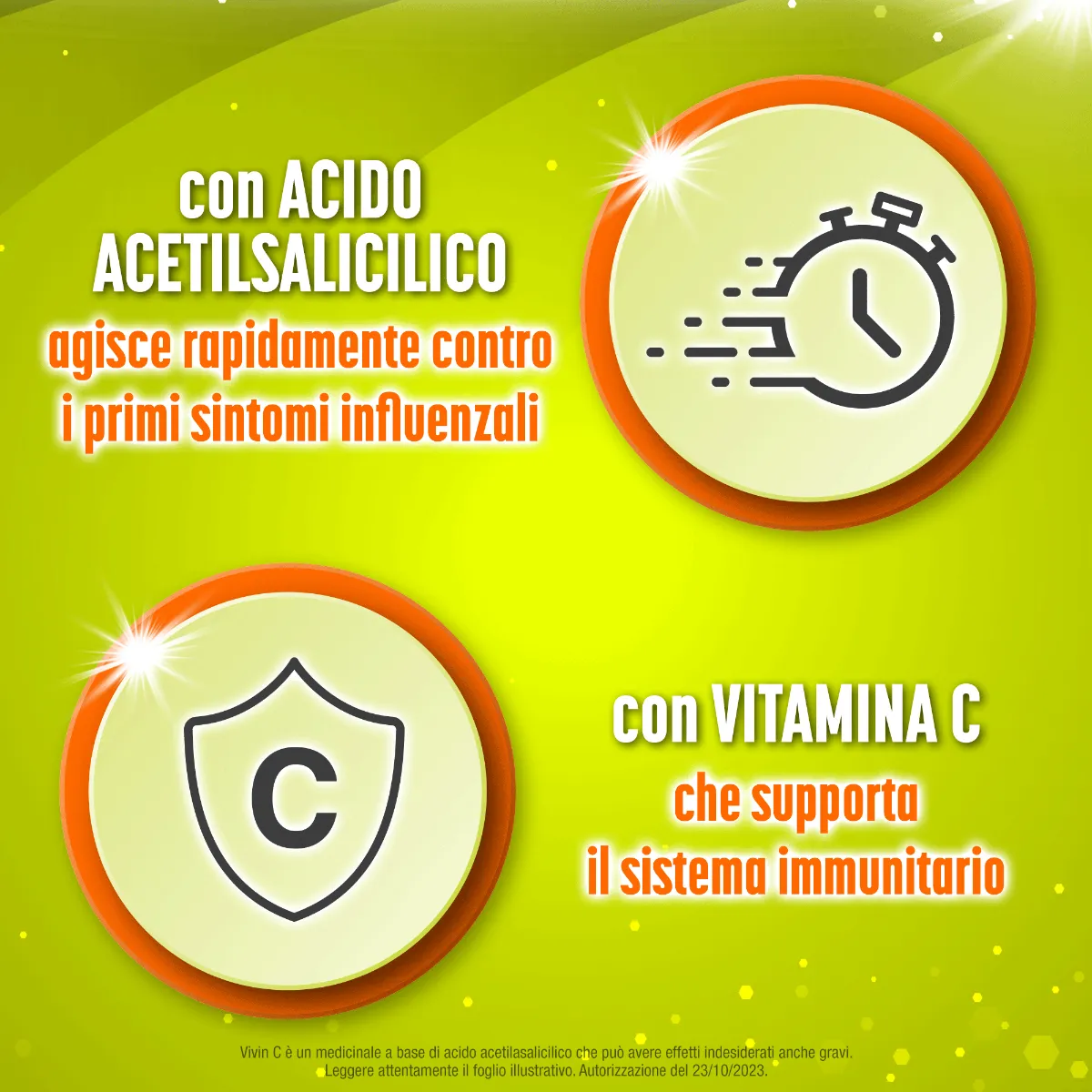 Vivin C 330 + 200 mg 20 Compresse Effervescenti Sintomi Influenzali