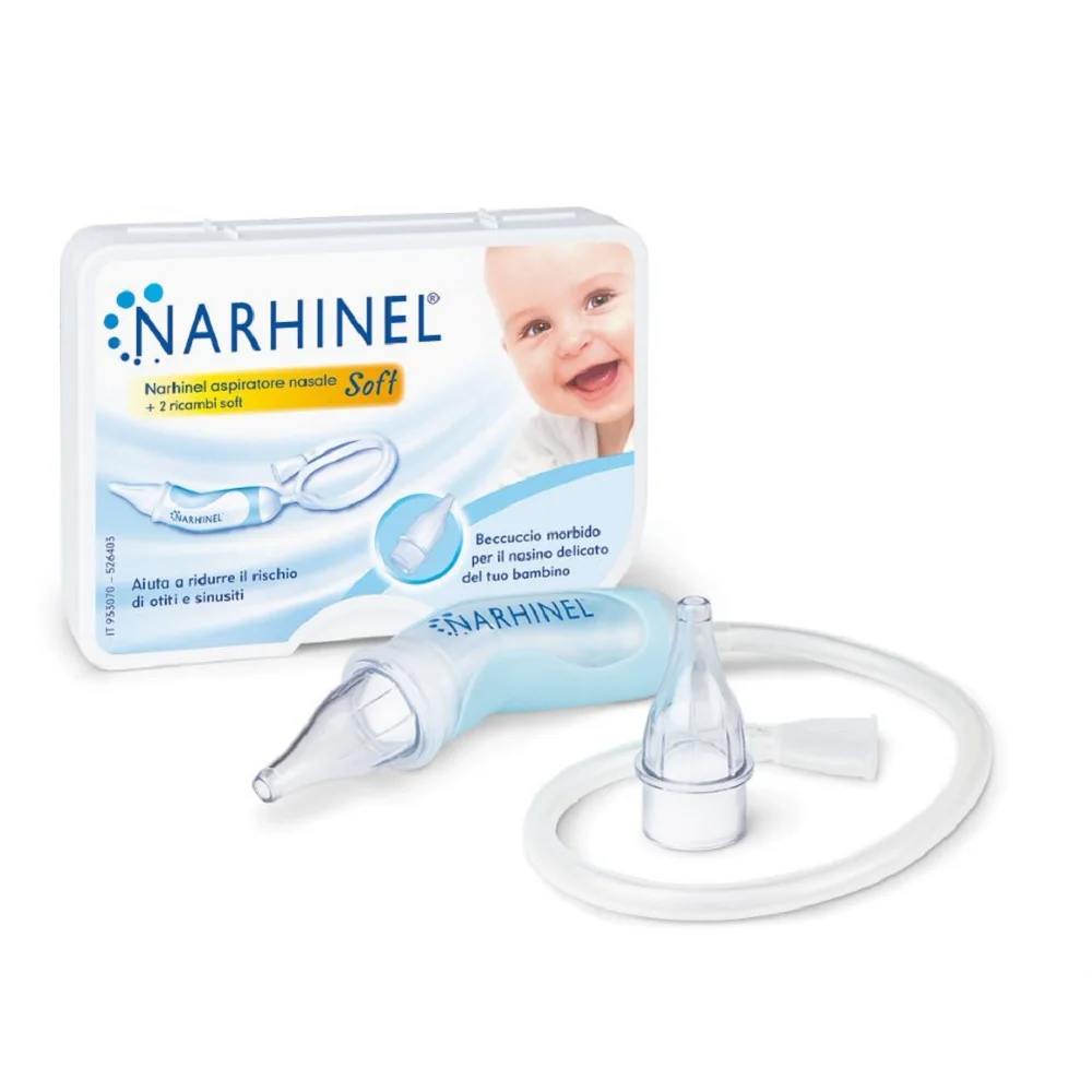 Narhinel Aspiratore Nasale Soft + 2 Ricariche Pulizia Nasale nei Bambini