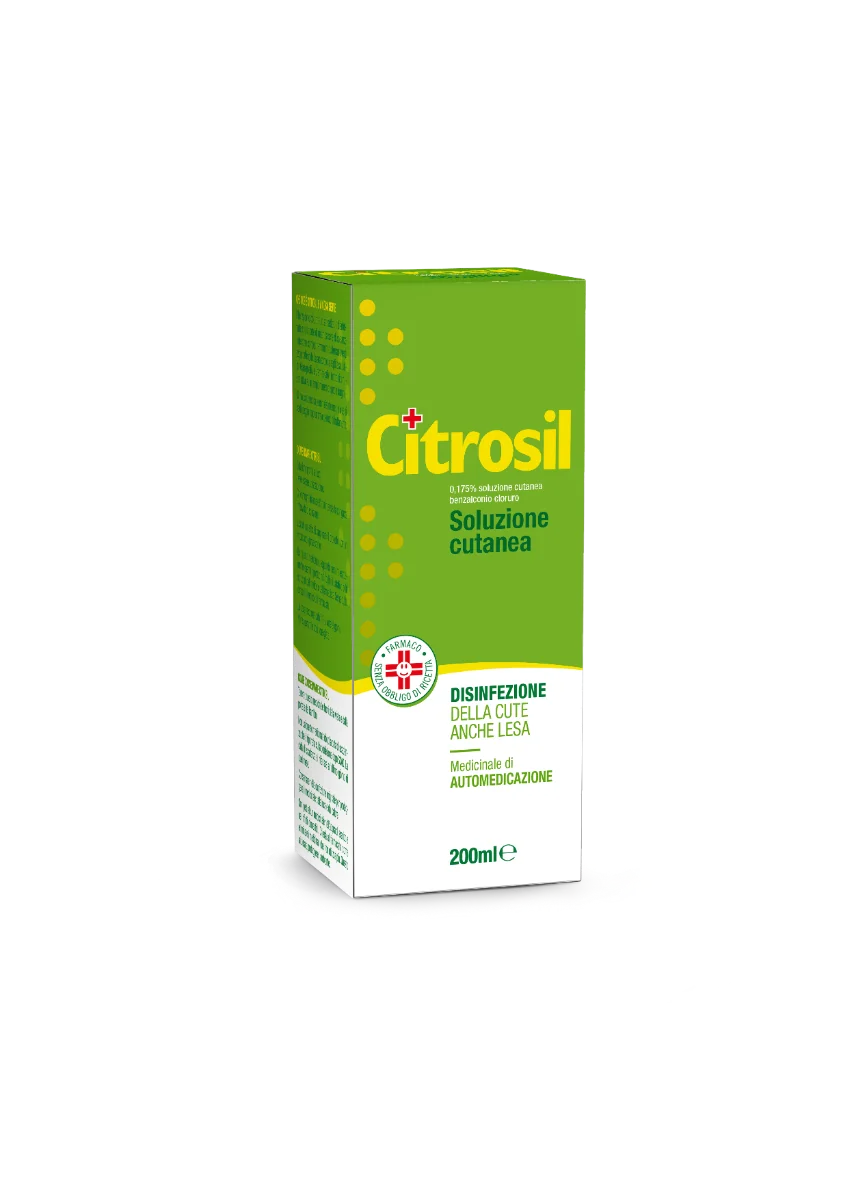 Citrosil 0,175% Benzalconio Soluzione Cutanea 200 ml Disinfettante della Cute anche Lesa