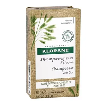 Klorane Shampoo Solido all'Avena Ultra Delicato - Tutti i Tipi di Capelli 80 g 