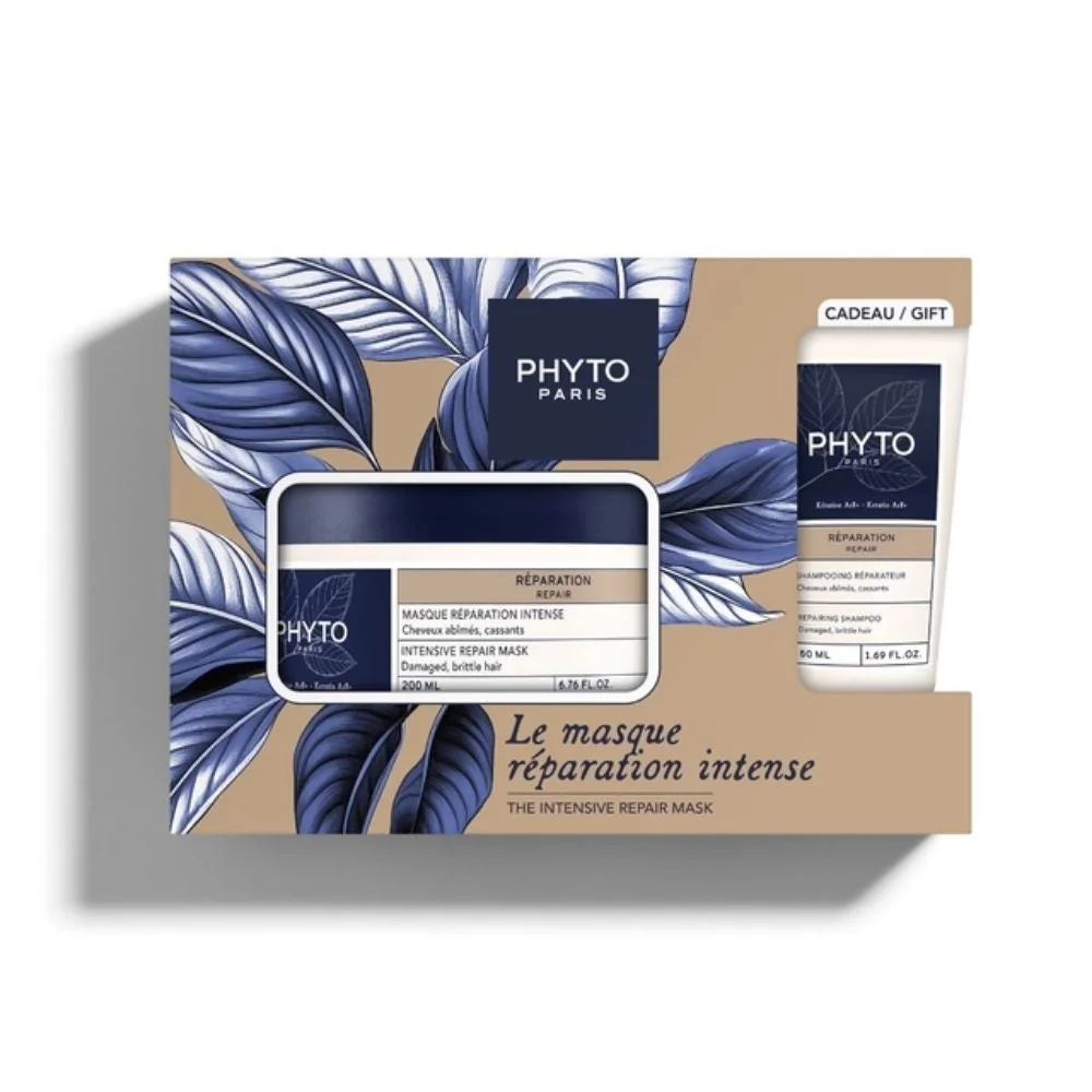 Phyto Paris Bellezza Riparazione 25 1 Maschera 200 Ml + 1 Shampoo 50 Ml Capelli Danneggiati e Fragili