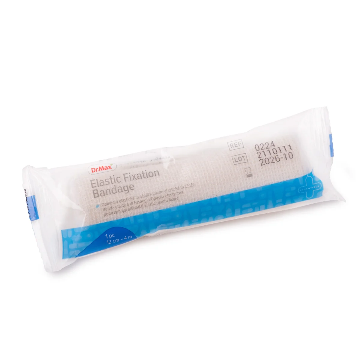 Dr.Max Elastic Fixation Bandage 12 cm x 4 m Benda Elastica Per la Medicazione delle Ferite