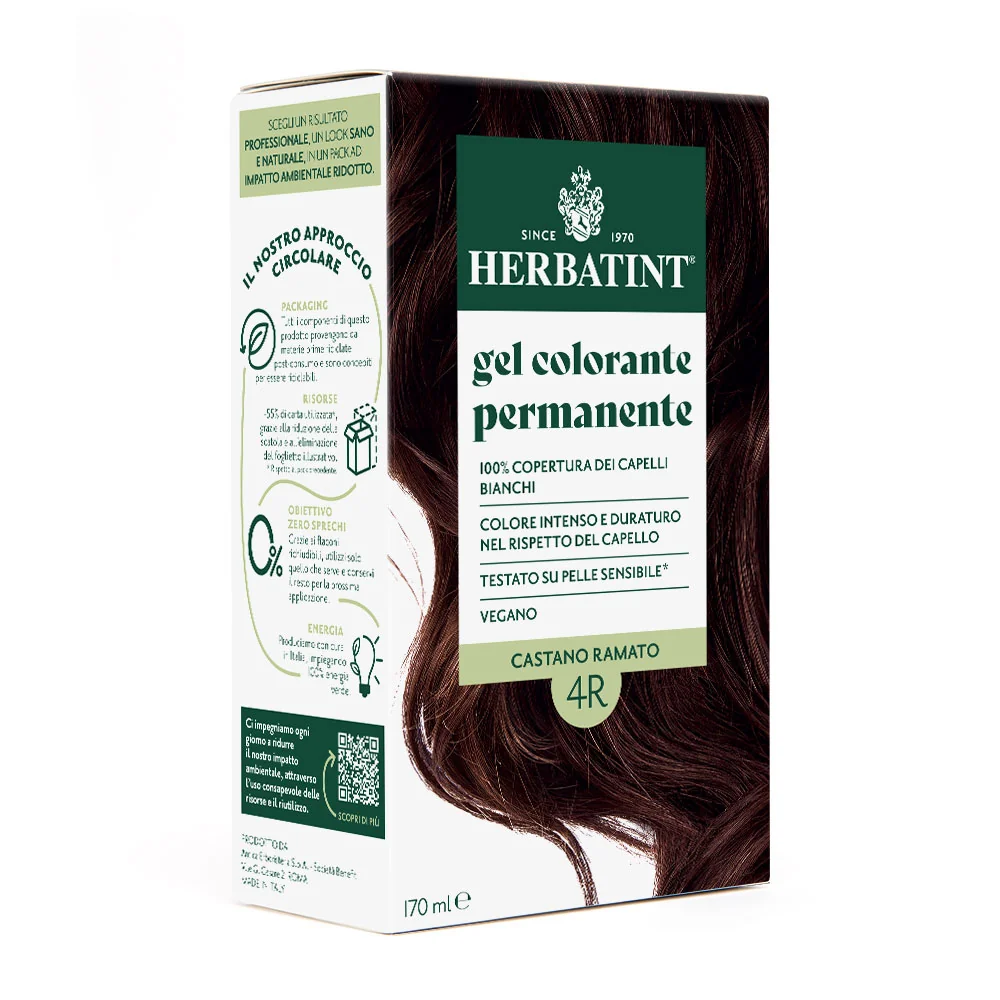 Herbatint Gel Colorante Permanente 4R Castano Ramato 170 Ml Colore Intenso e Duraturo