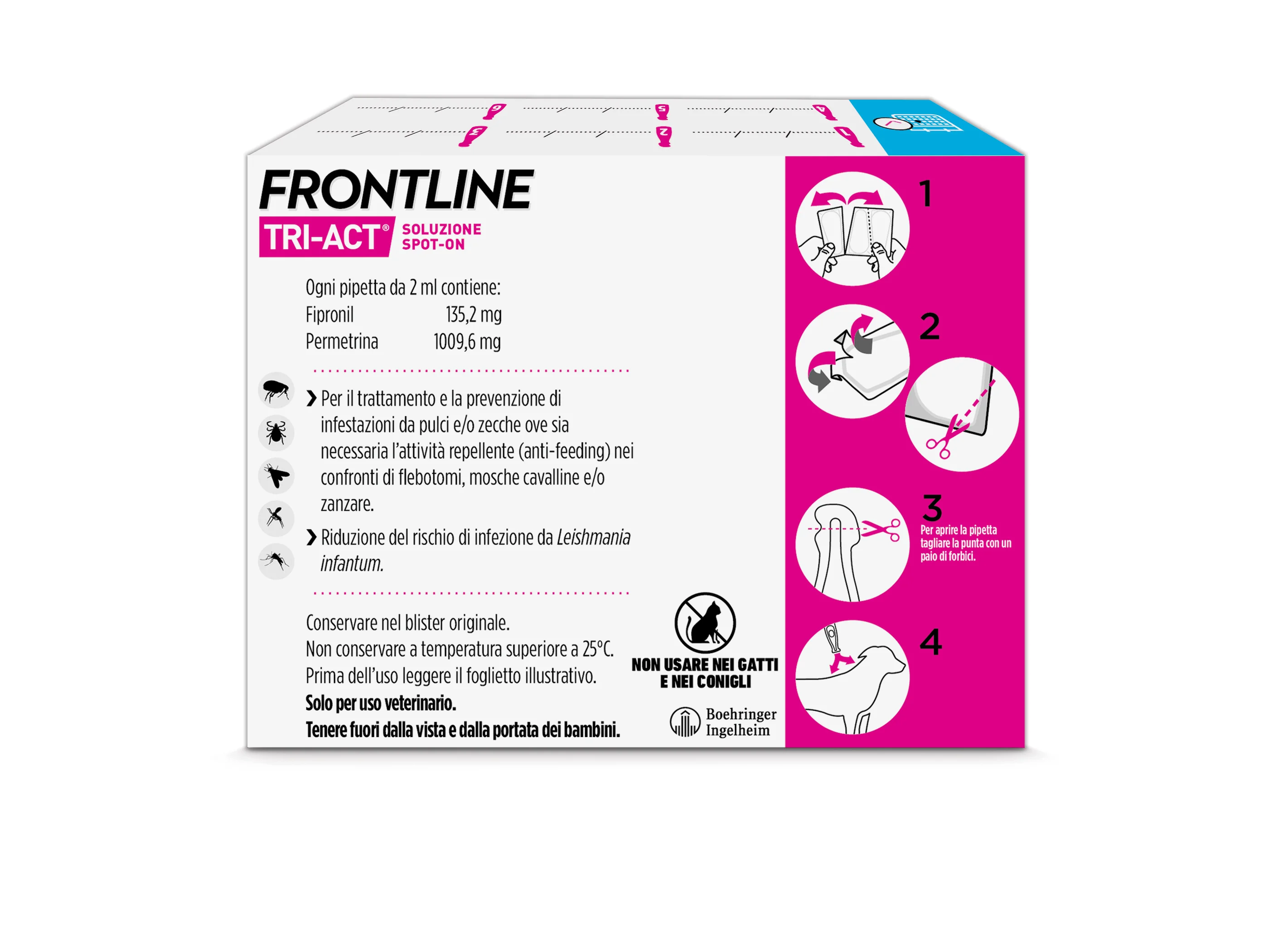 Frontline Tri-Act X6 Antiparassitario Per Cani Contro Parassiti E Insetti Volanti (10-20Kg)
