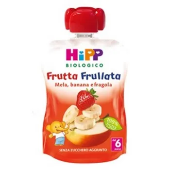 Hipp Bio Frutta Frullata Mela Banana Fragola 90 g 100% Frutta