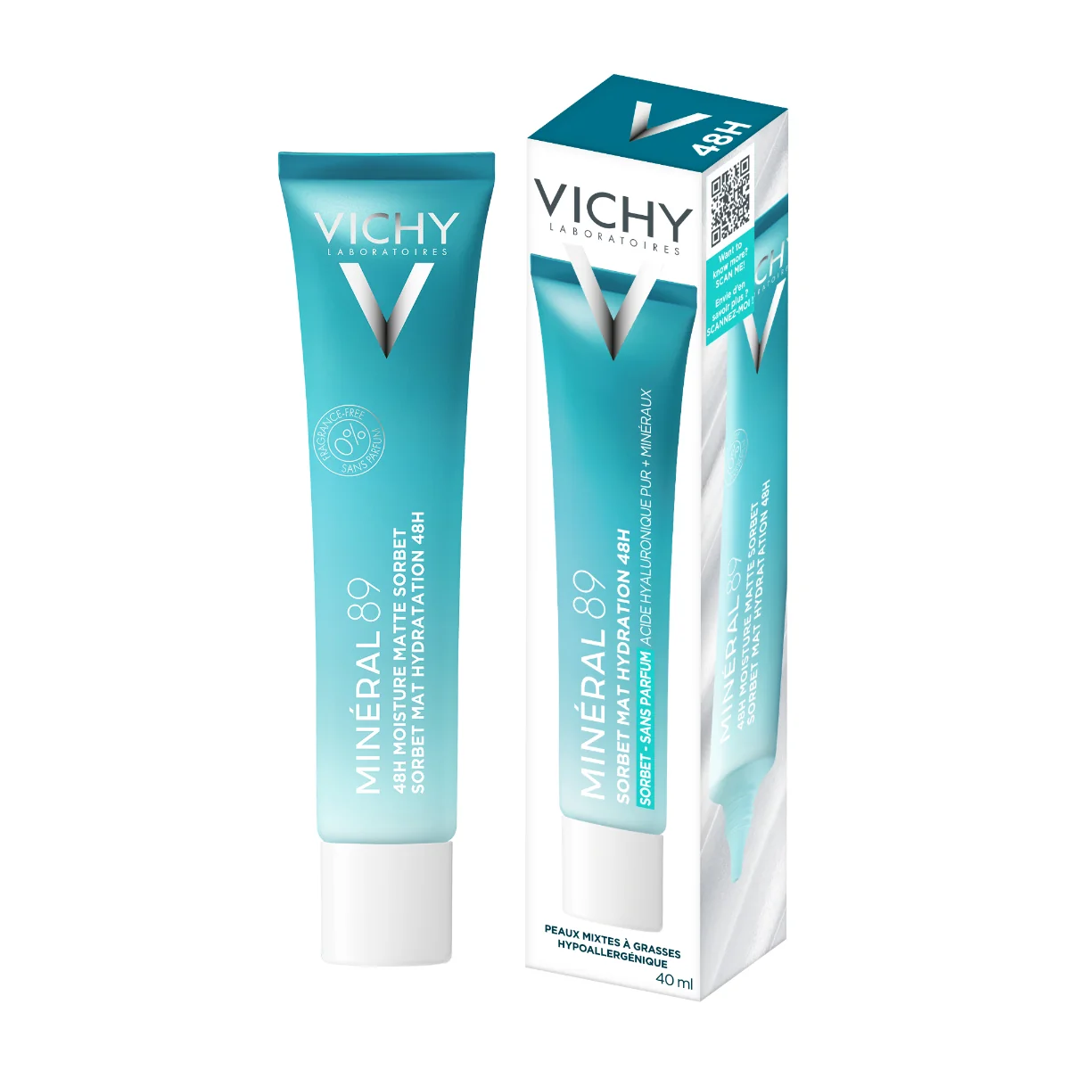 Mineral 89 Crema In Tubo Sorbetto 48H 40 Ml Da Pelle Mista a Grassa