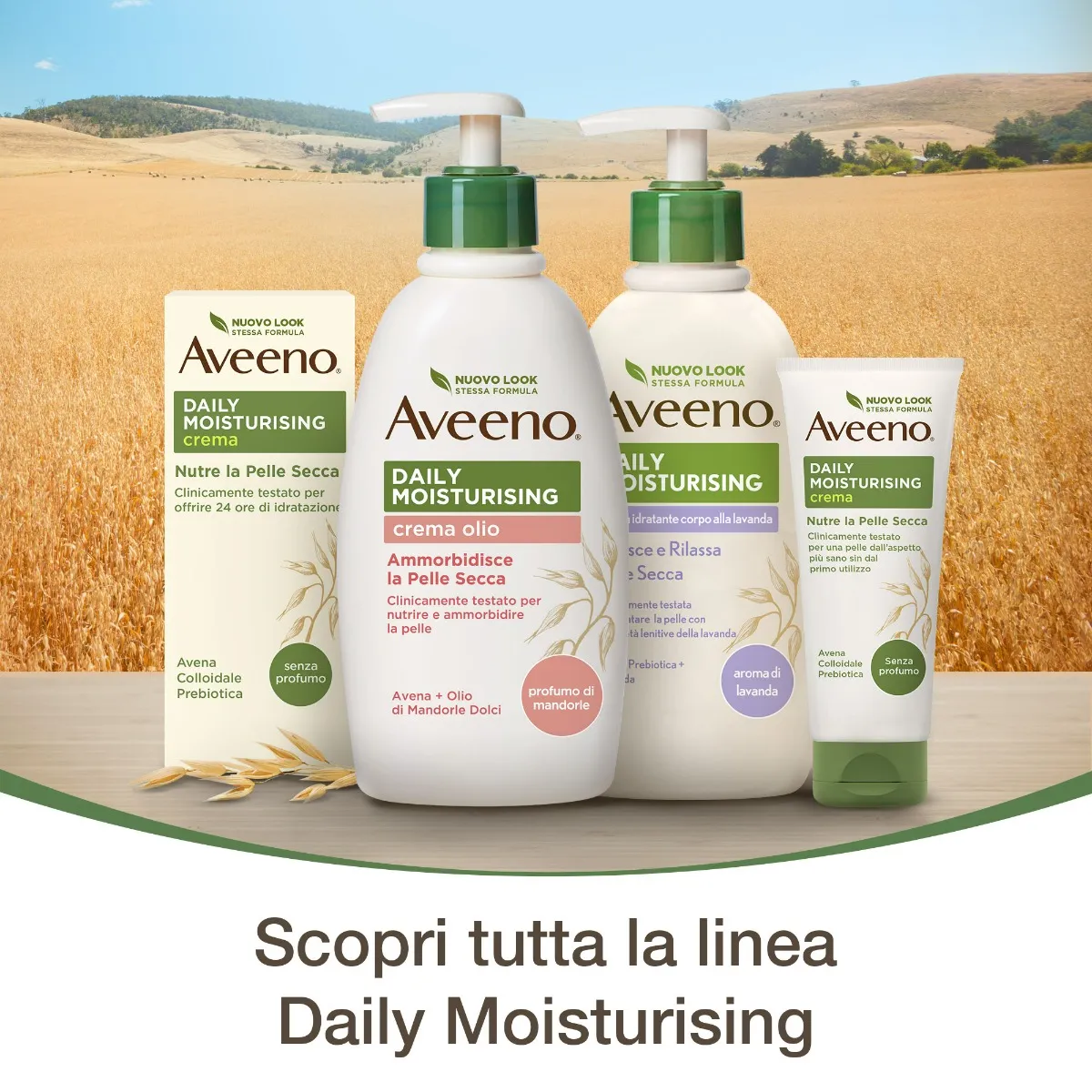 Aveeno Daily Moisturising Crema Corpo Idratante Lavanda 300 ml Per pelli normali normali, secche e sensibili